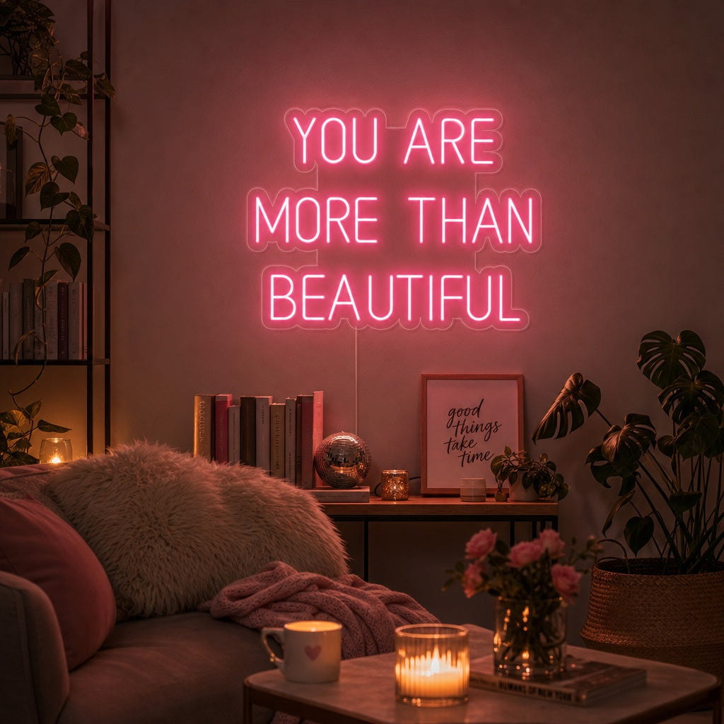 "You Are More Than Beautiful" Neon Sign