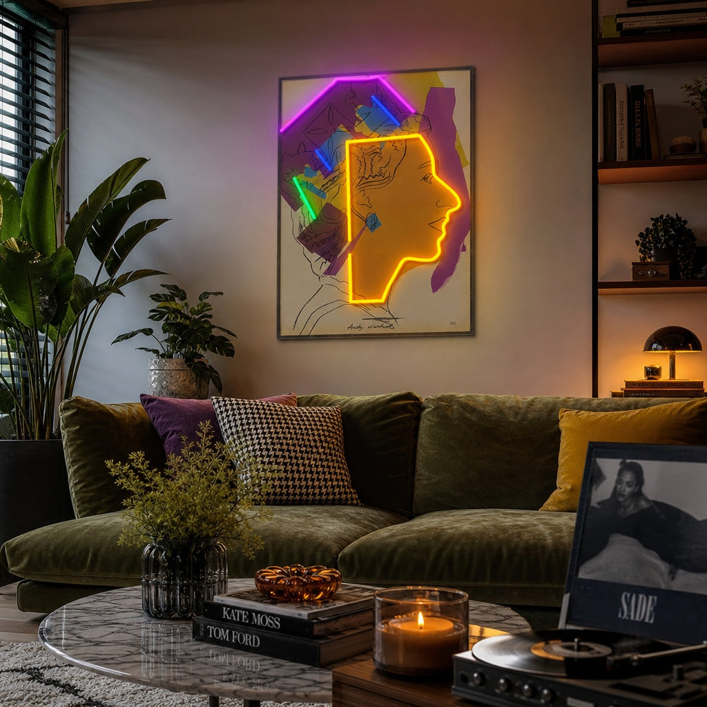 "Abstract Pop Art Queen Collage" Neon Sign