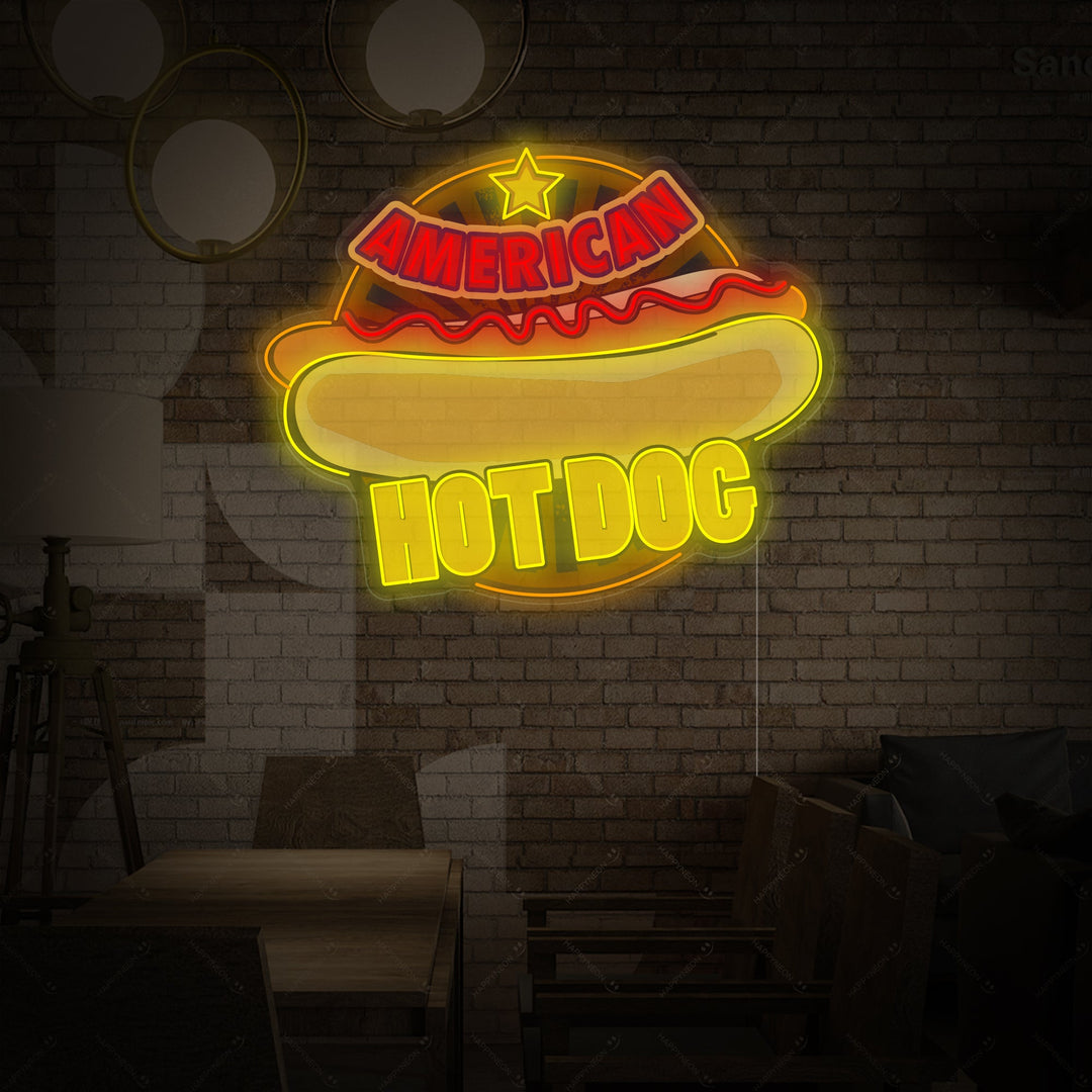 "American Hot Dog" Neon Sign