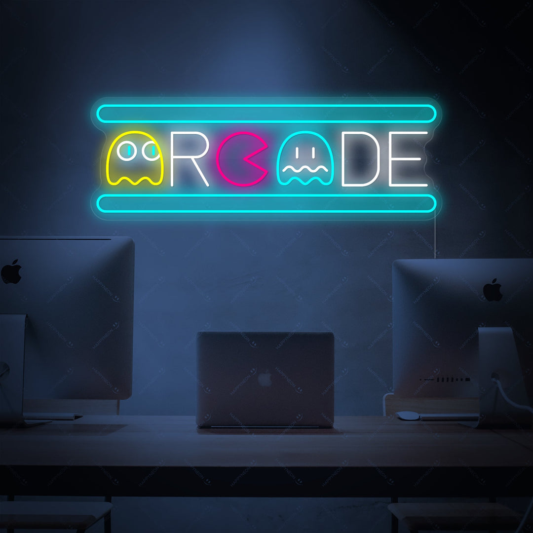 "Arcade Ghost" Neon Sign