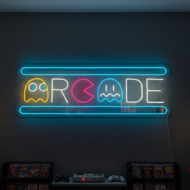 "Arcade Ghost" Neon Sign
