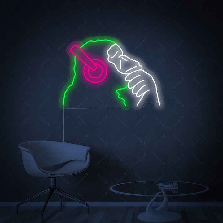 "Banksy Dj Monkey" Neon Sign