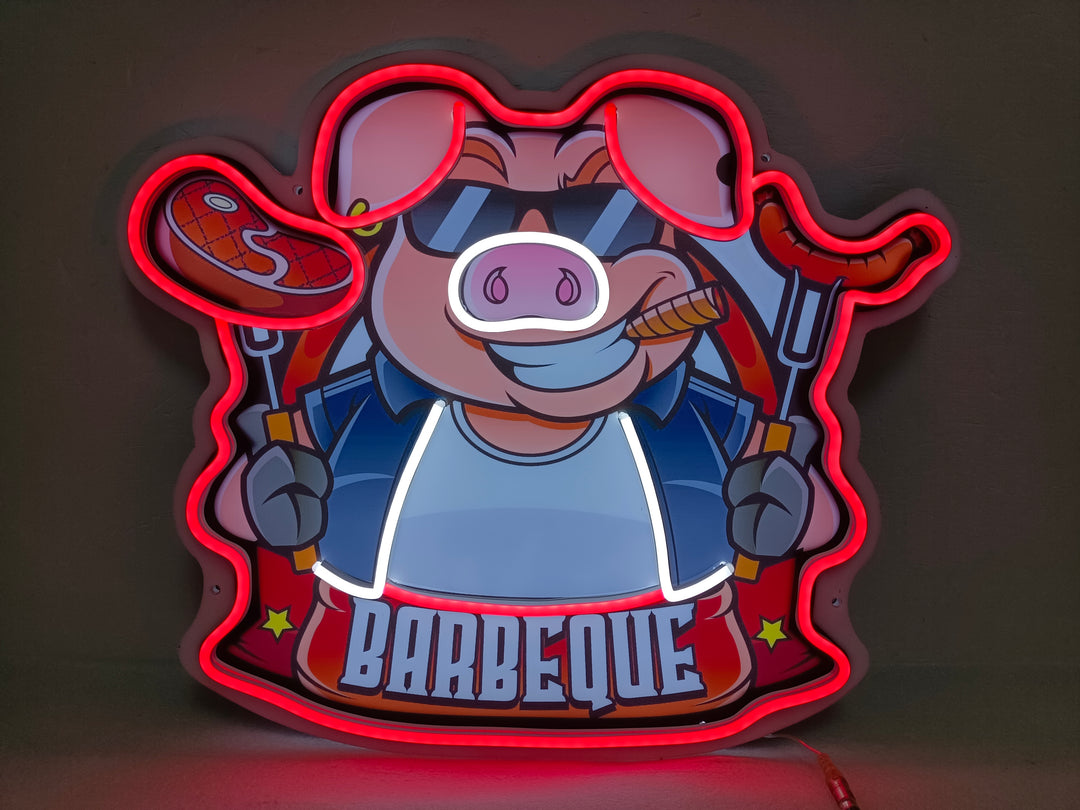 "BBQ Barbeque" LED Neon Sign 2.0, Luminous UV Printed