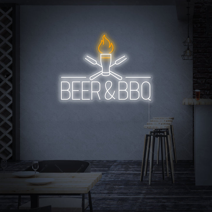 "Beer And BBQ" Neon Sign