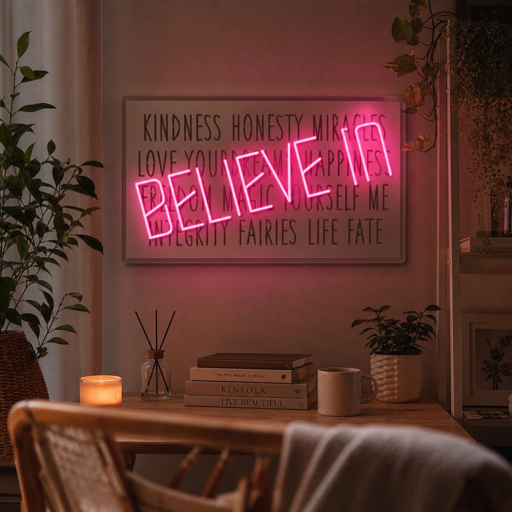 "Believe In" Neon Sign