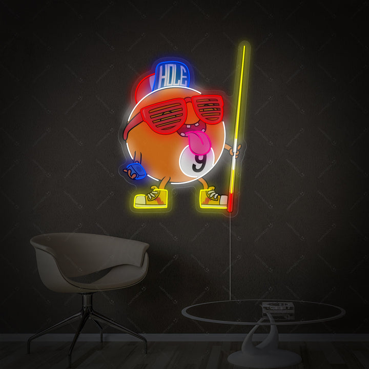 "Billiard Nine Ball" Neon Sign