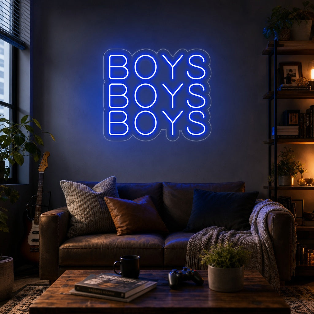 "Boys Boys Boys" Neon Sign