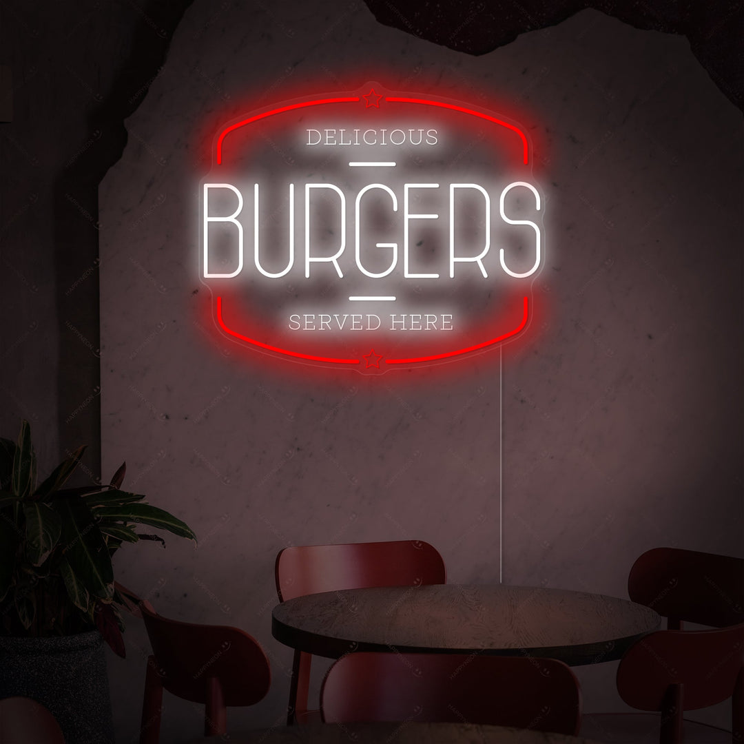 "Burgers" Neon Sign