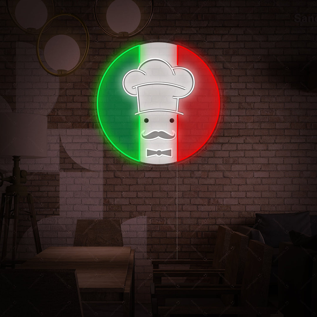 "Chef Italian Restaurant Logo" Neon Sign