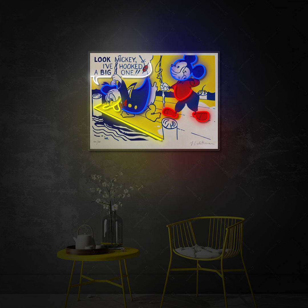 "Comic Duck and Mouse" Neon Sign