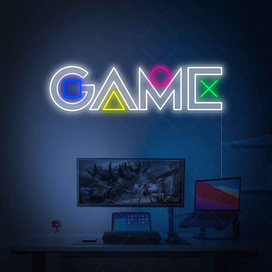 "Console Style Game Lettering " Neon Sign