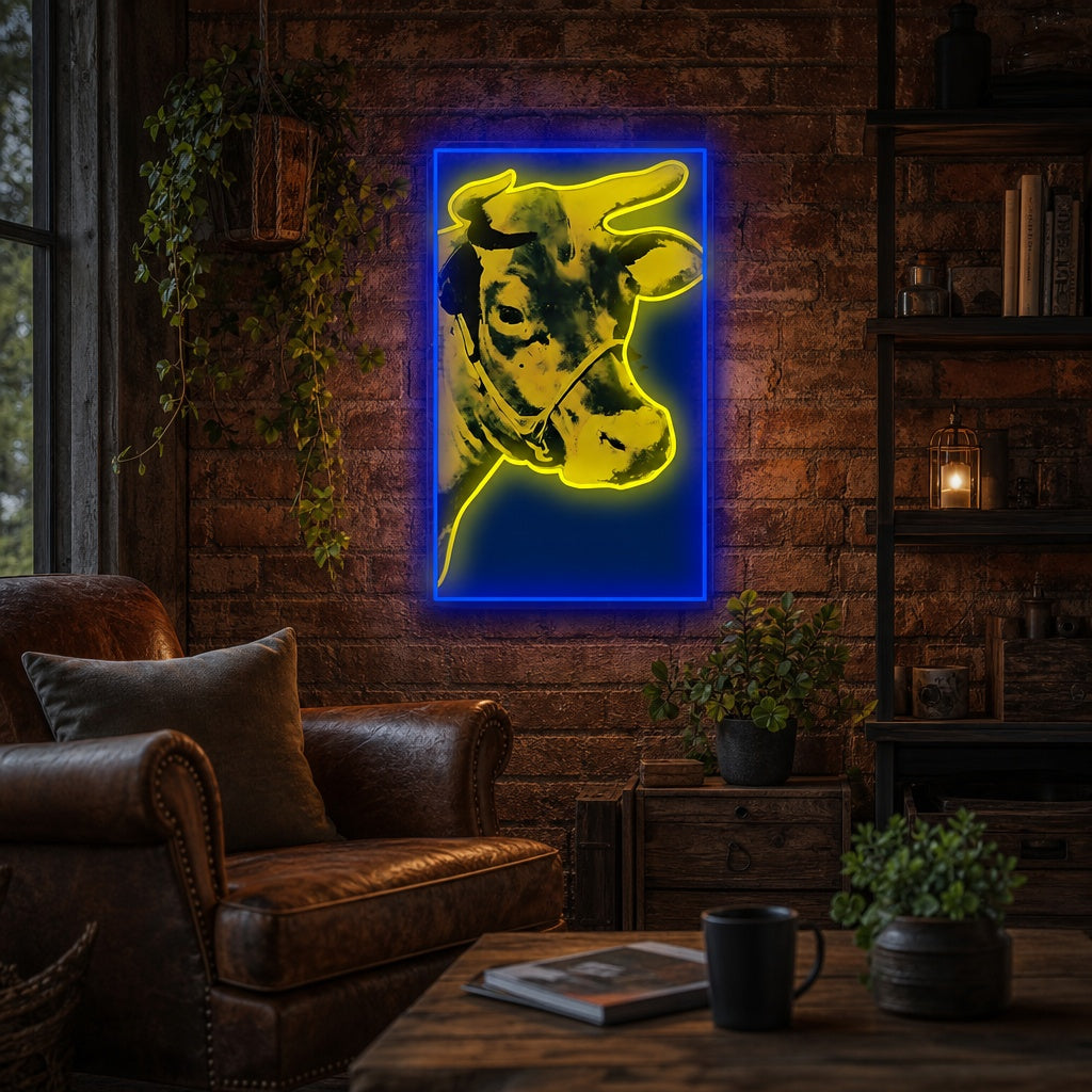 "Cow" Neon Sign
