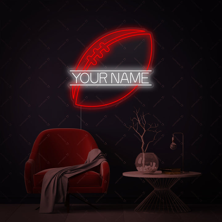 "Custom Football" Neon Sign