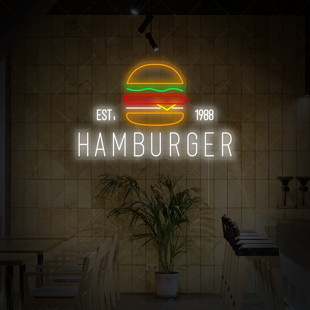 "Custom Hamburger Logo" Neon Sign