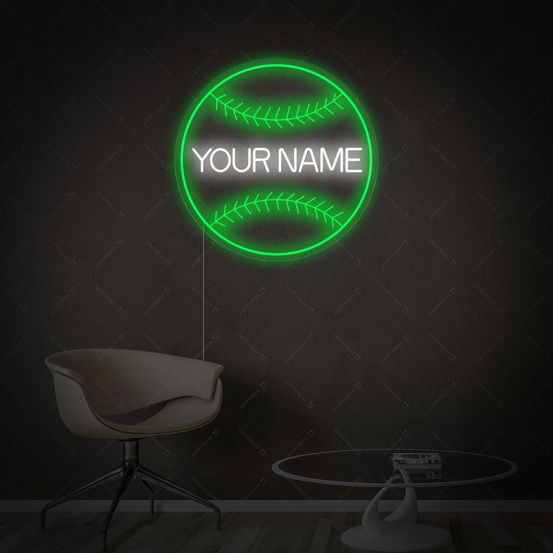 "Custom Name Baseball" Neon Sign