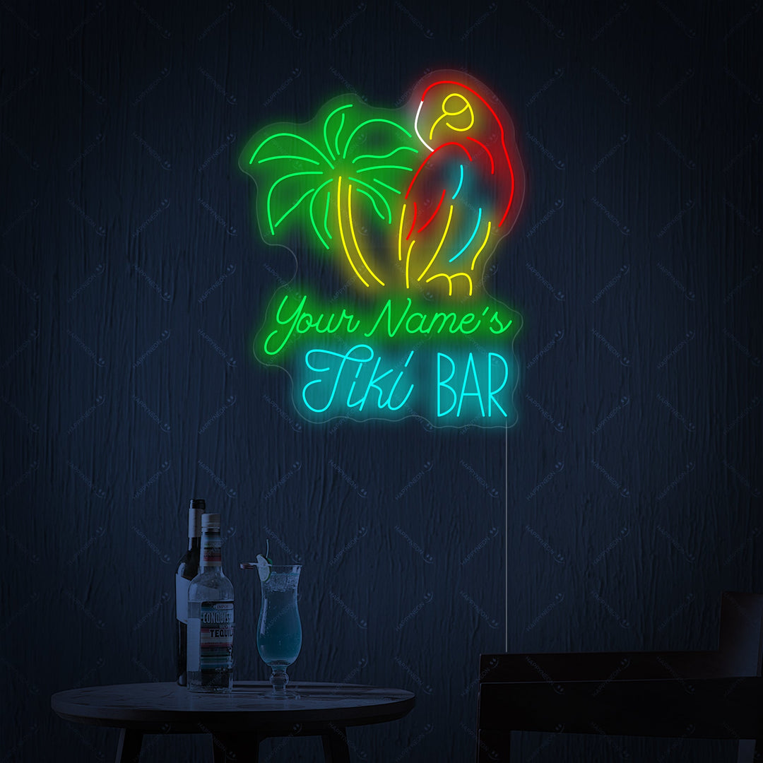 "Custom Tiki Bar" Neon Sign