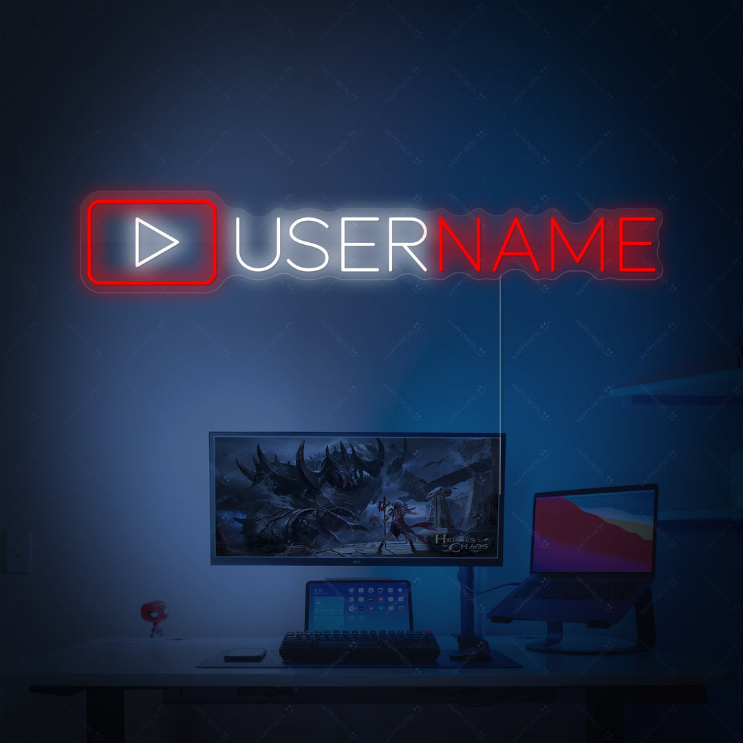 "Custom Youtuber Logo" Neon Sign