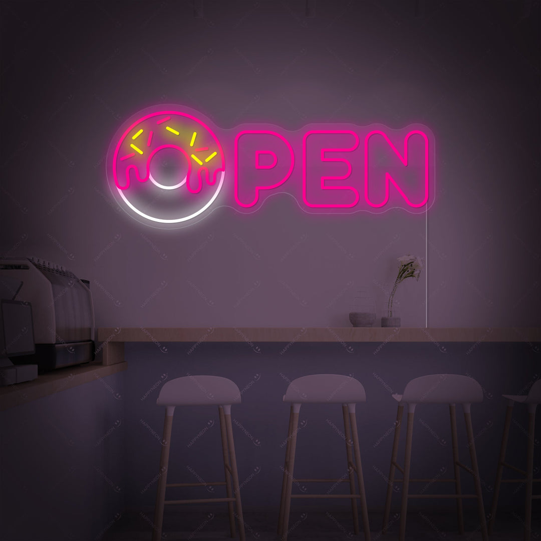 "Donut Open" Neon Sign