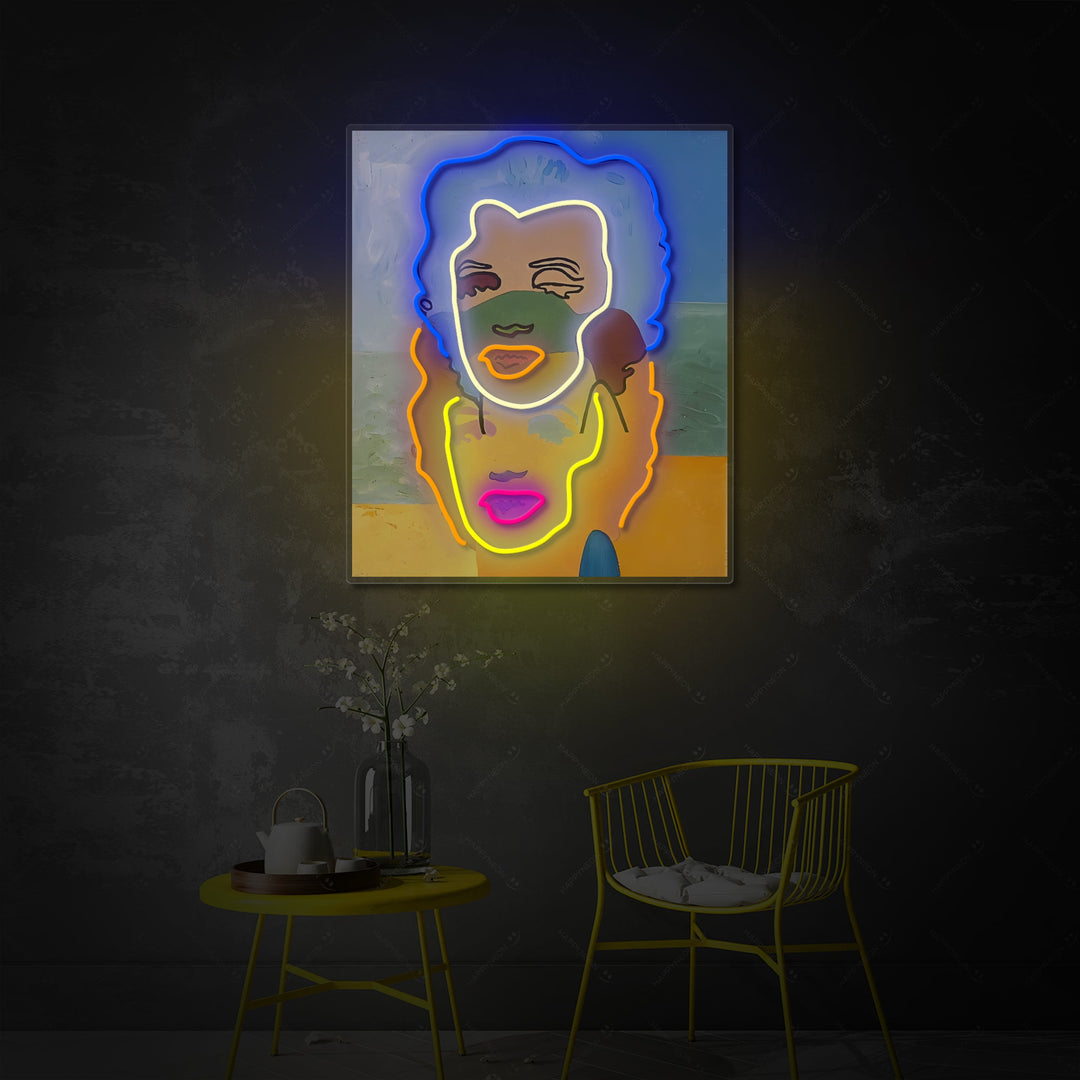 "Double Portrait" Neon Sign