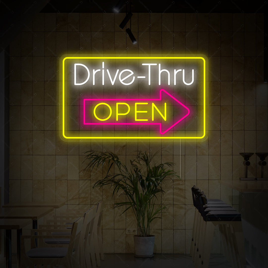 "Drive Thru Open" Neon Sign