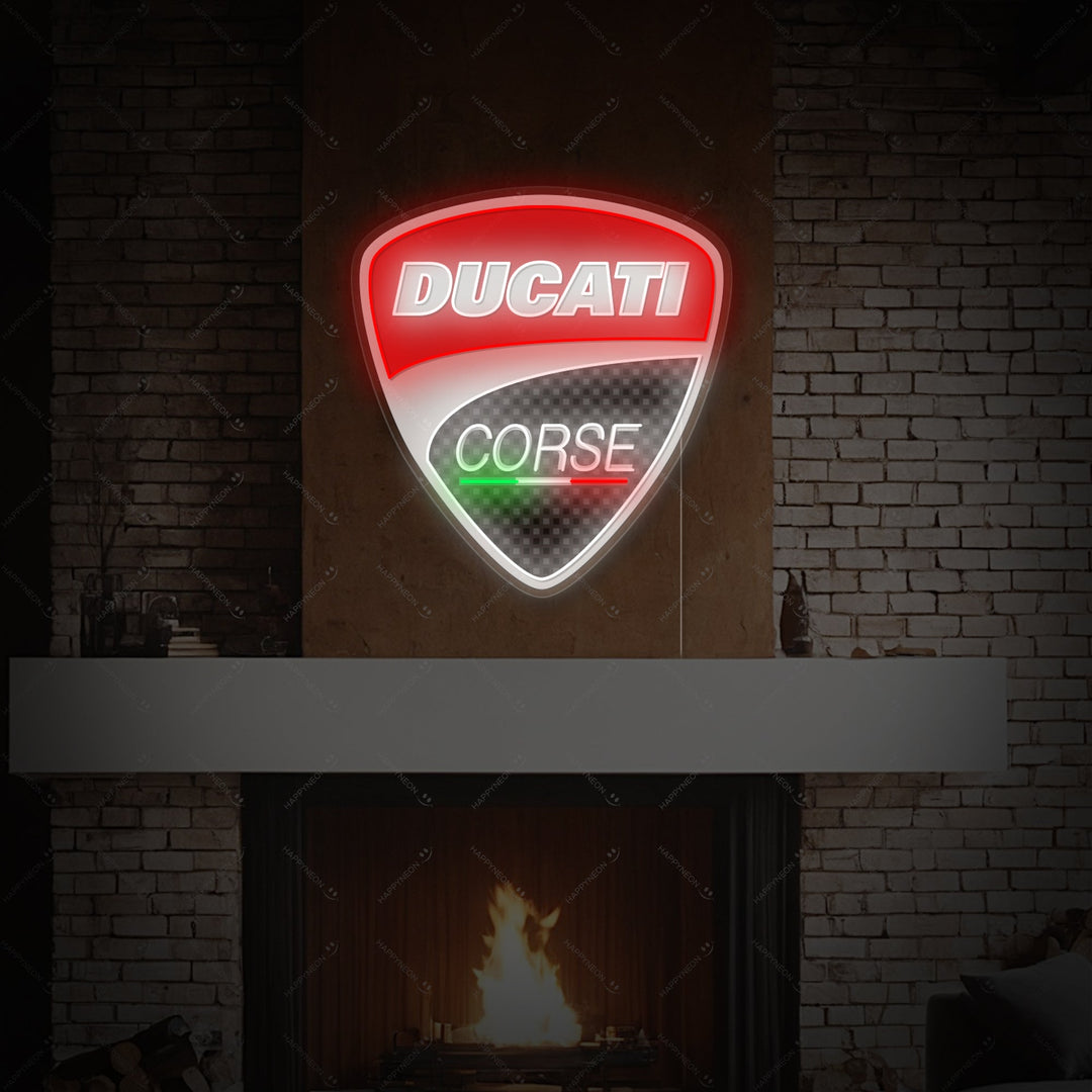 "Ducati Corse Motorcycle" Neon Sign