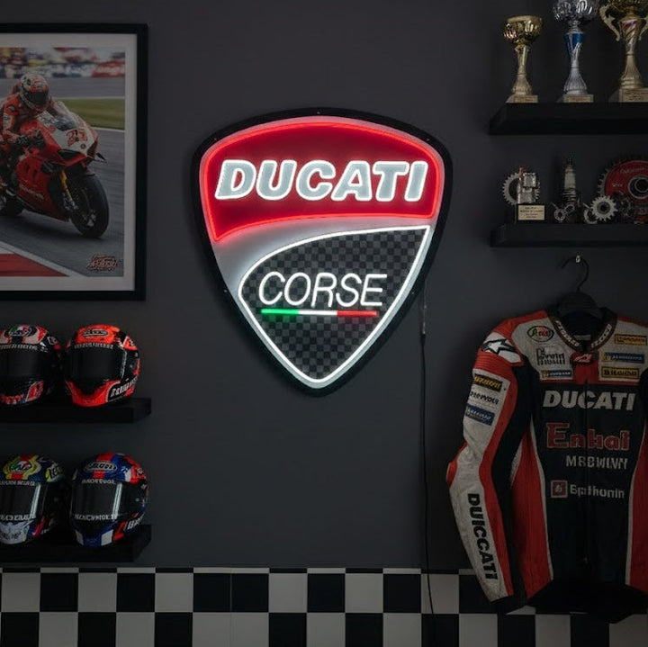 "Ducati Corse Motorcycle" Neon Sign