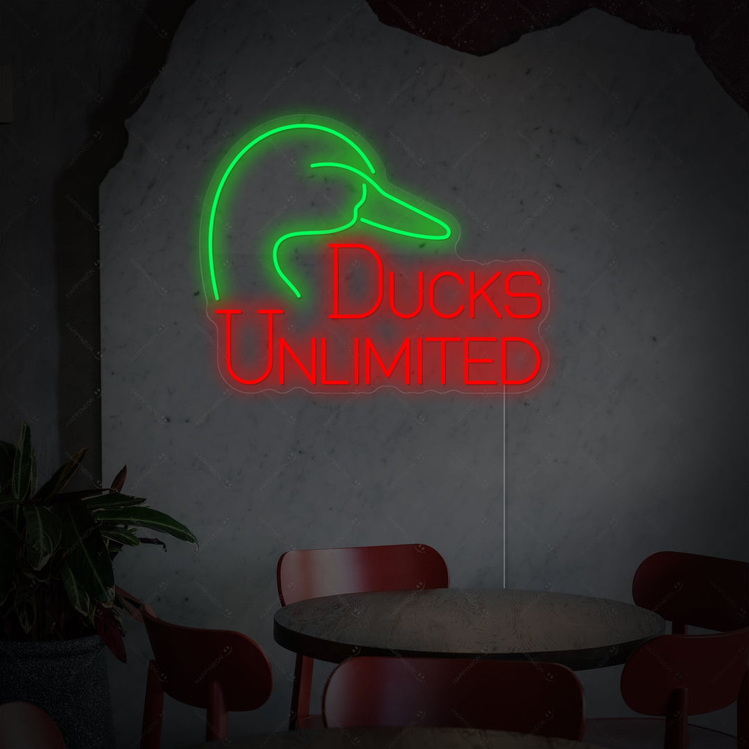 "Ducks Unlimited" Neon Sign