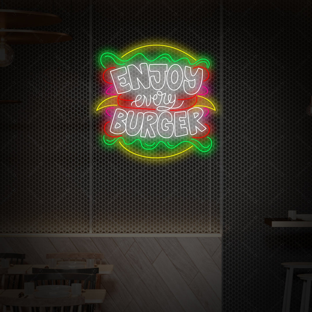 "Enjoy Every Burger" Neon Sign