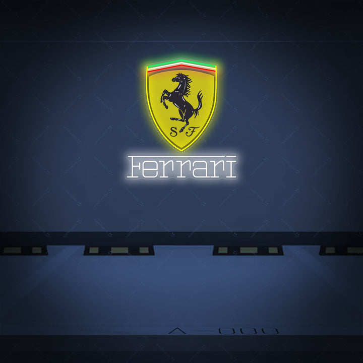 Luxury Sports Car Crest Neon Sign
