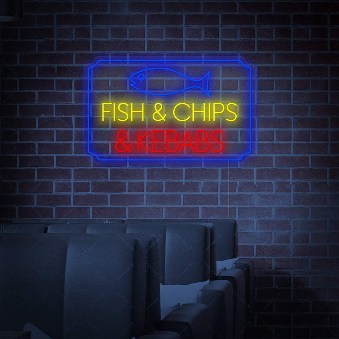 "Fish Chips Kebabs" Neon Sign