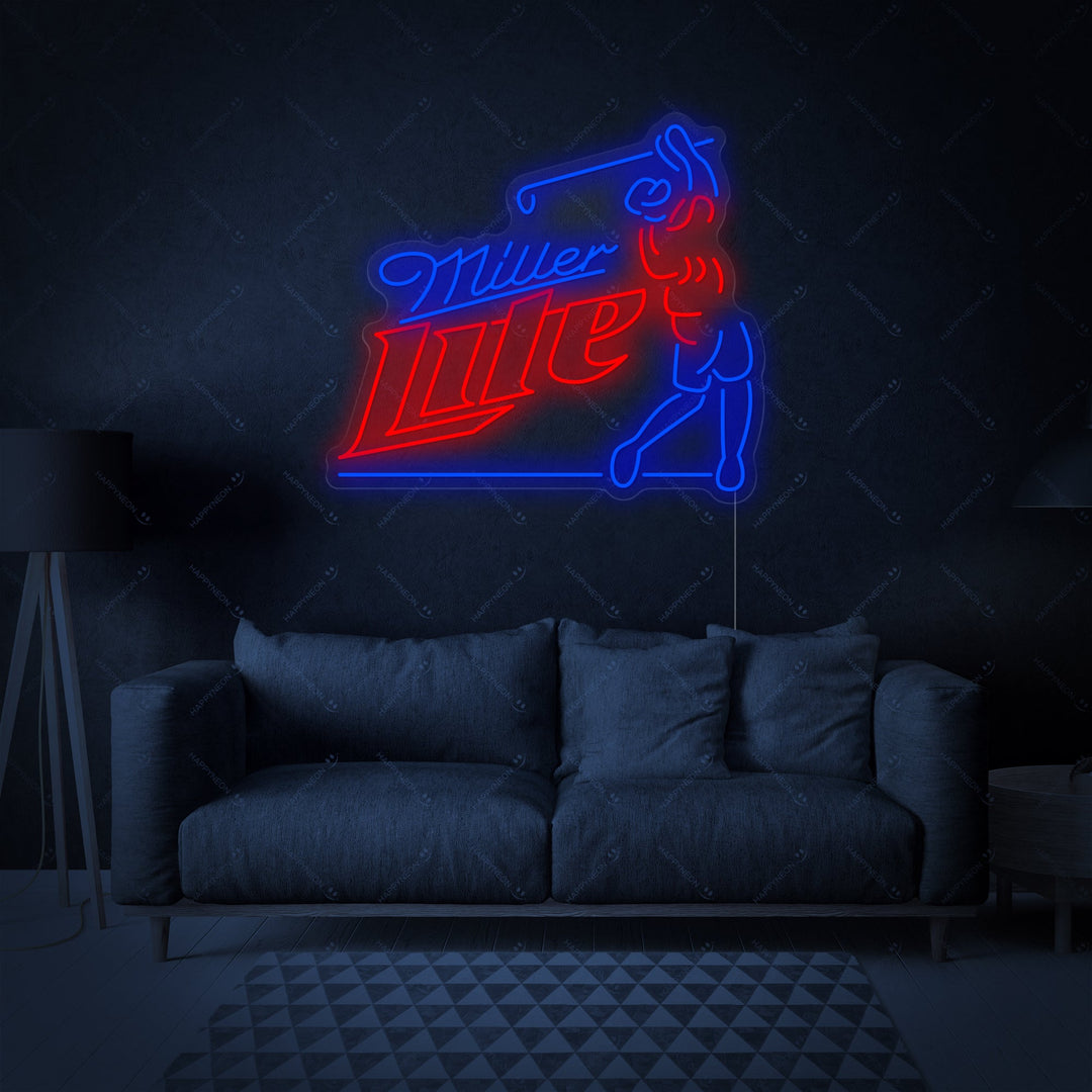 "Golfer And Beer Logo" Neon Sign