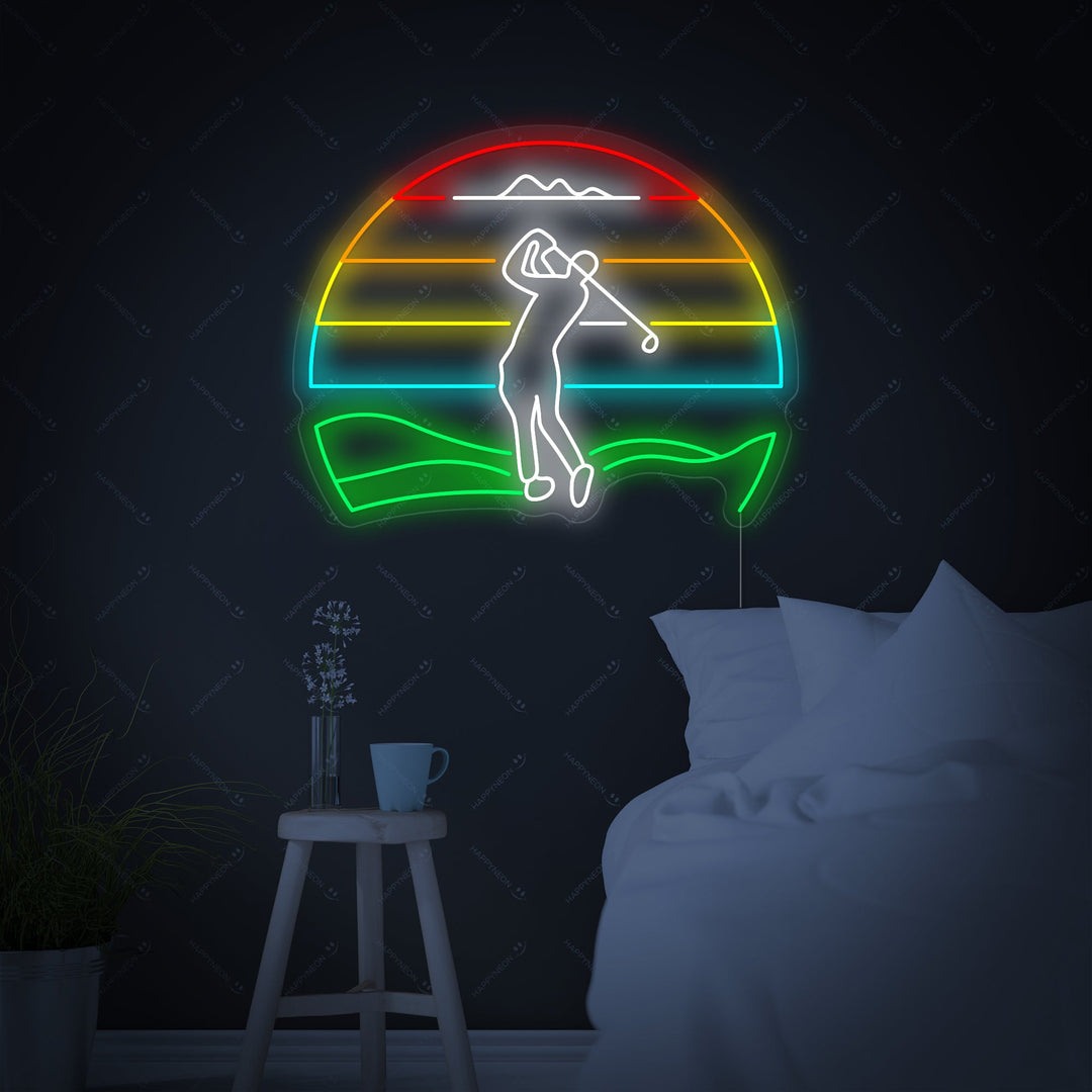 "Golfer Golfing" Neon Sign