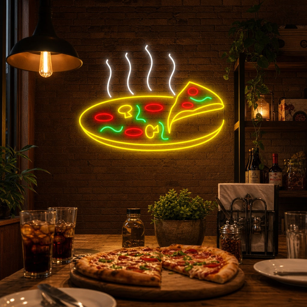 "Hot Delicious Pizza" Neon Sign