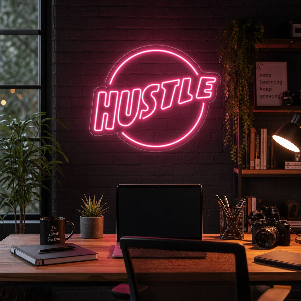 "Hustle" Neon Sign