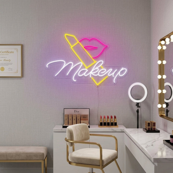 "Makeup Lipstick" Neon Sign