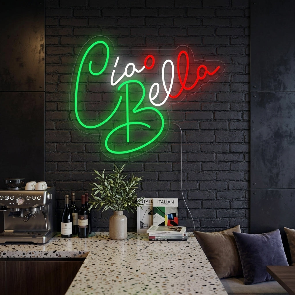 "Ciao Bella Hello Beautiful" Neon Sign