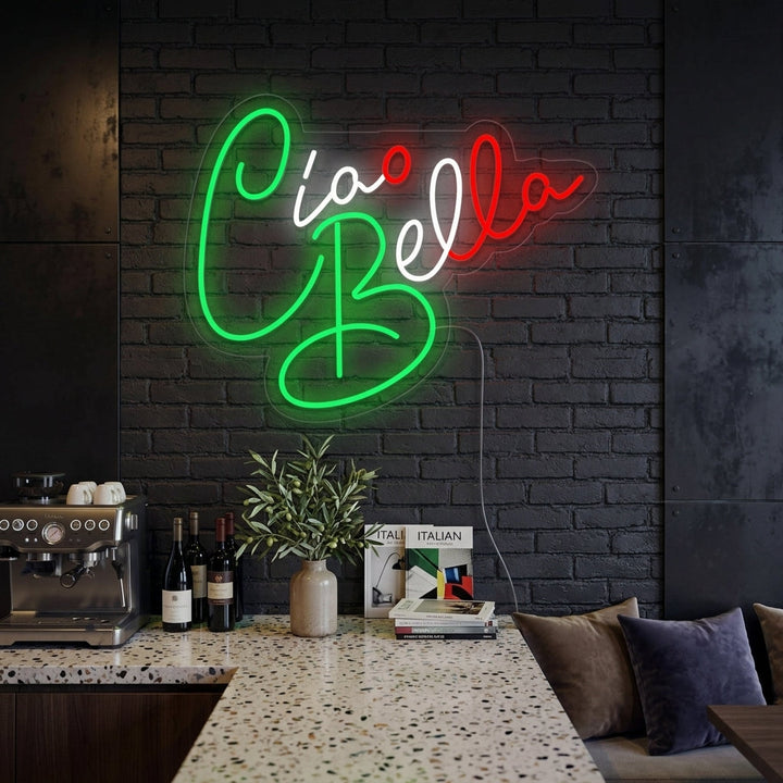 "Ciao Bella Hello Beautiful" Neon Sign