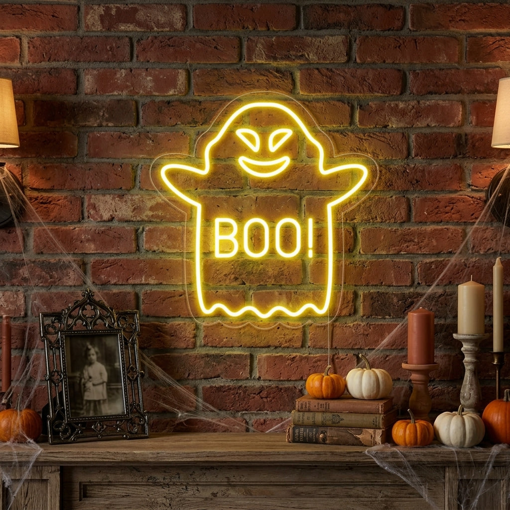 "Soaring Boo Ghost" Neon Sign