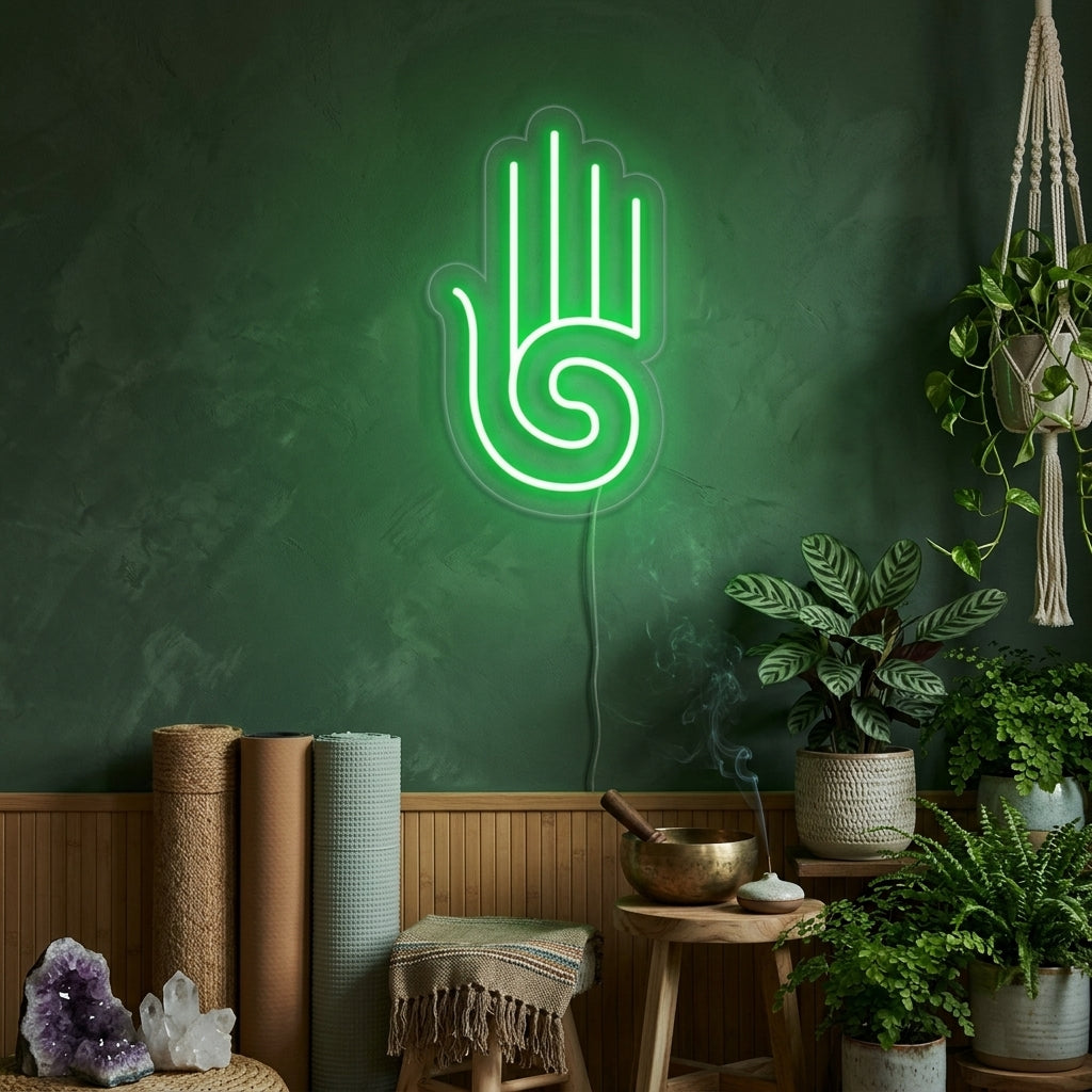 "Hamsa Yoga, Yoga Decor" Neon Sign