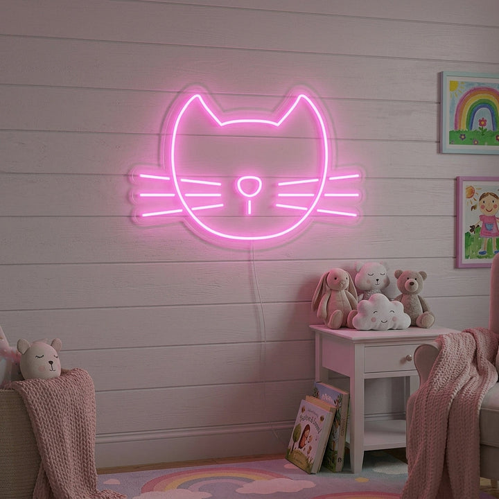"Cute Pink Cat" Neon Sign
