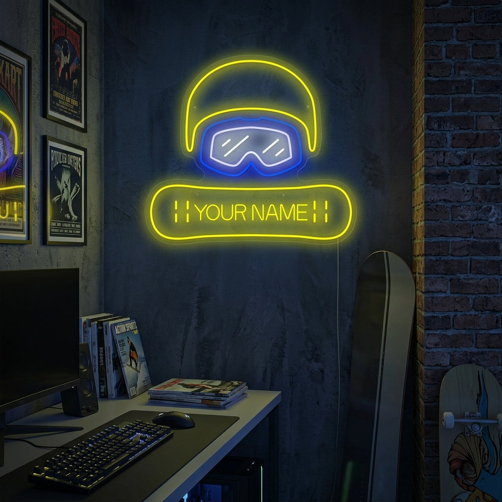 "Custom Snowboard" Neon Sign