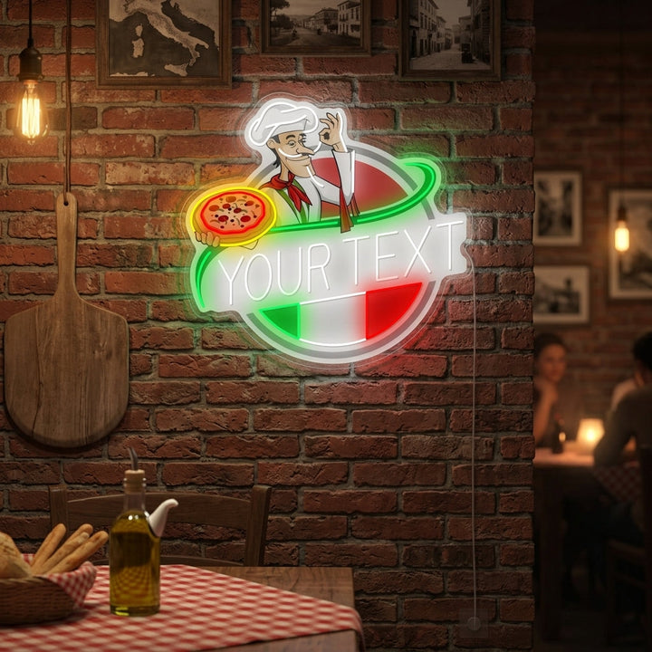 "Custom Italian Restaurant Logo" Neon Sign
