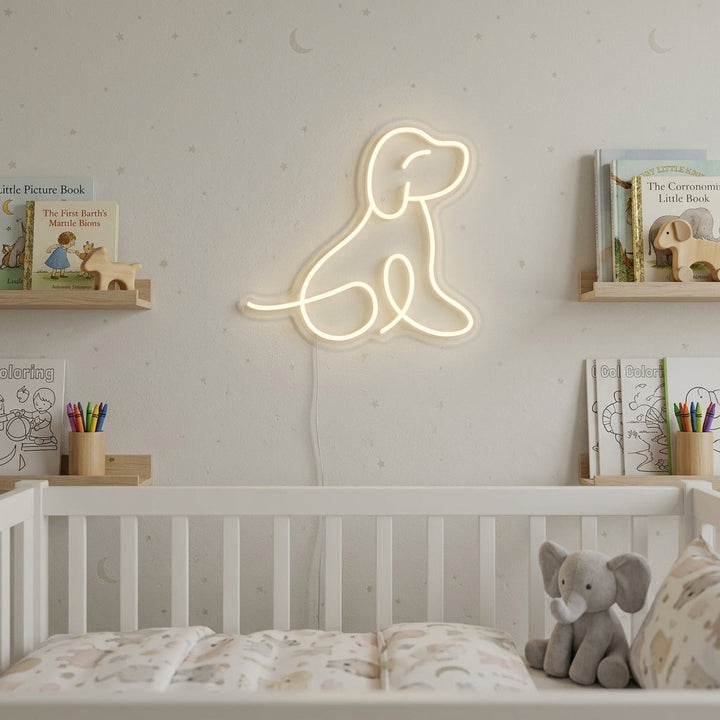 "Dog Puppy, Kids Room Decor" Neon Sign