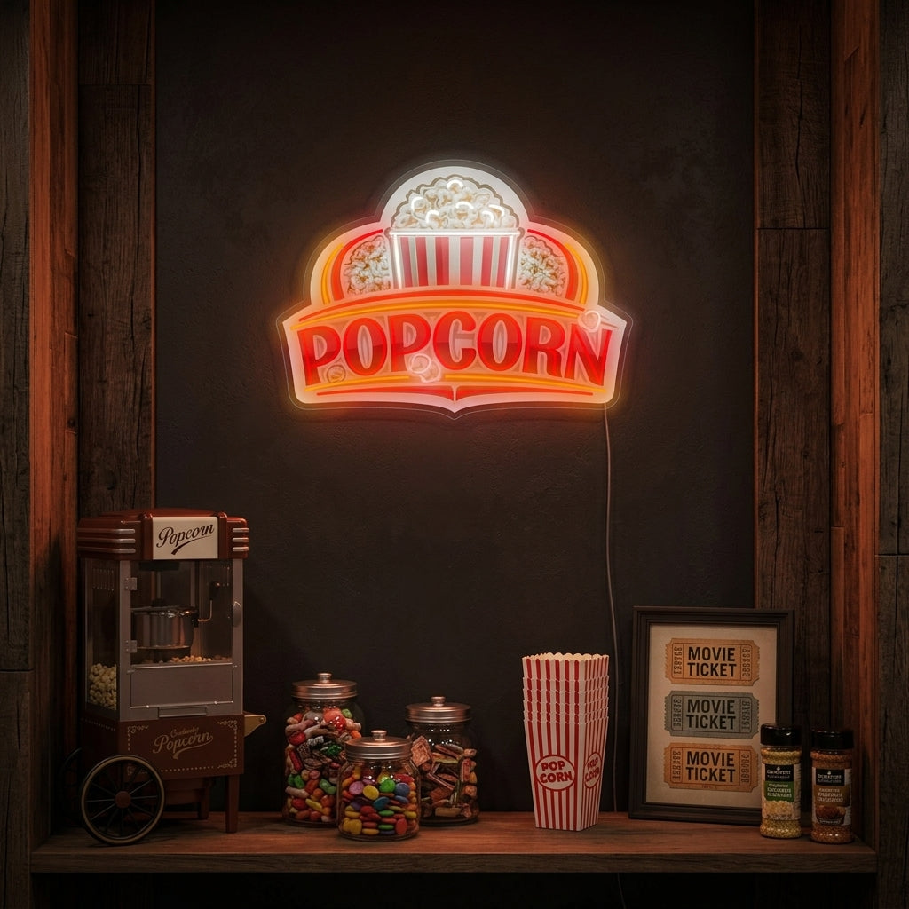 "Homemade Salted Popcorn" Neon Sign