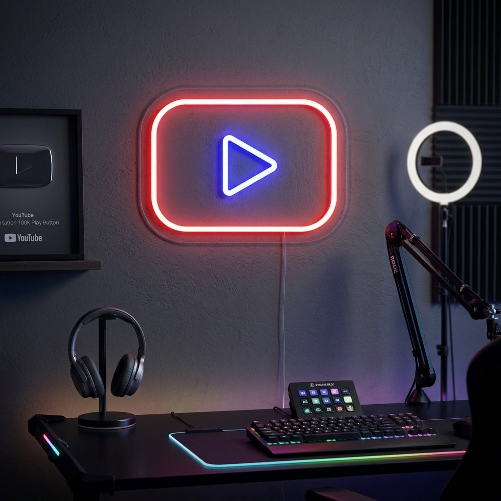 "YouTube Logo" Neon Sign