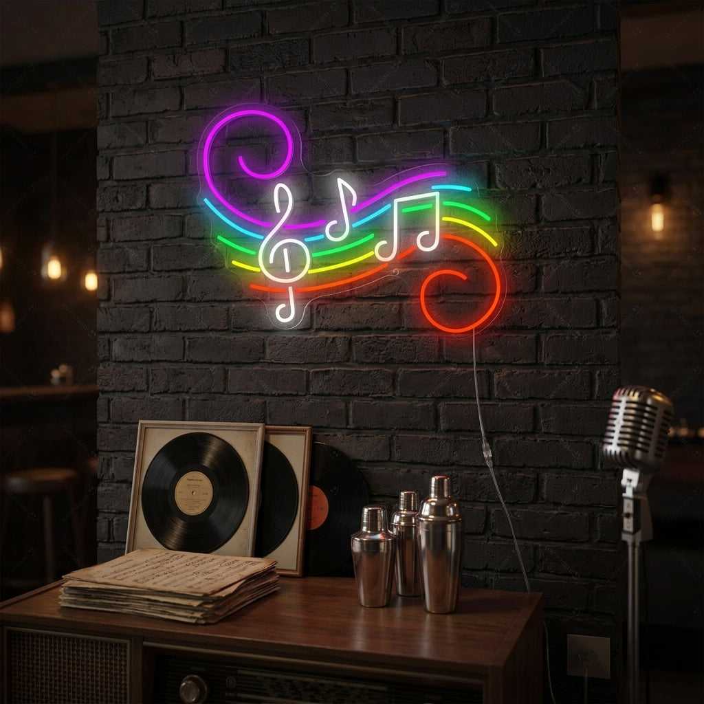 "Music Notes" Neon Sign