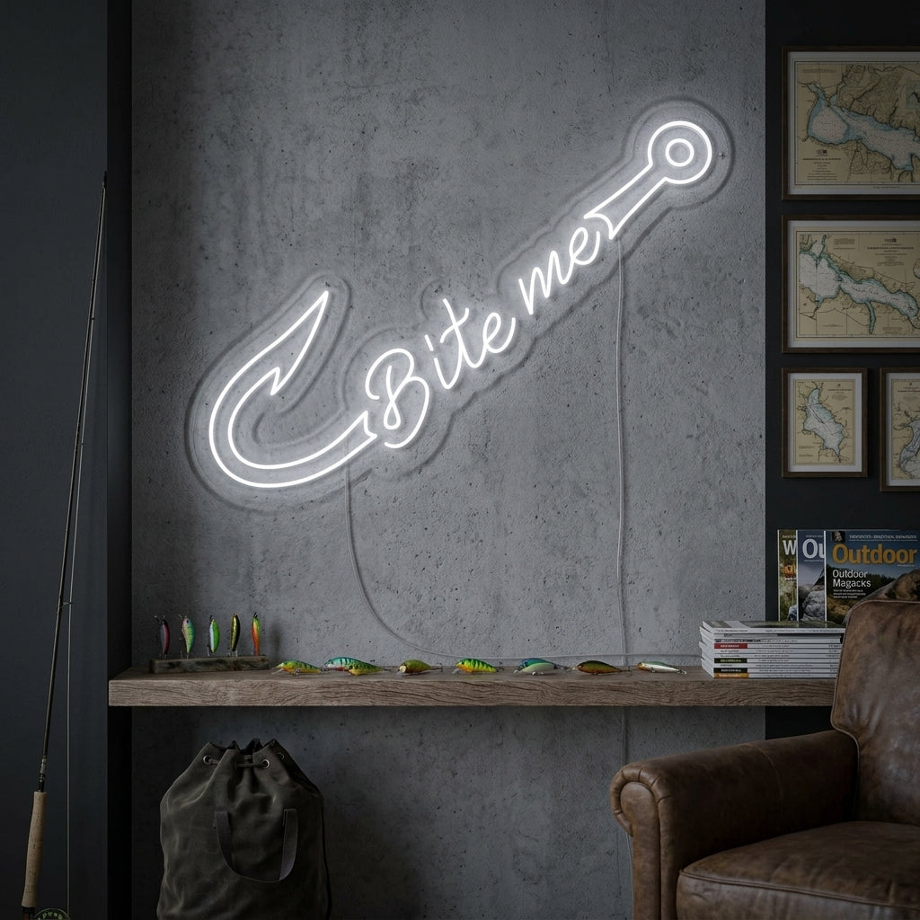 "Fishing Bite Me" Neon Sign