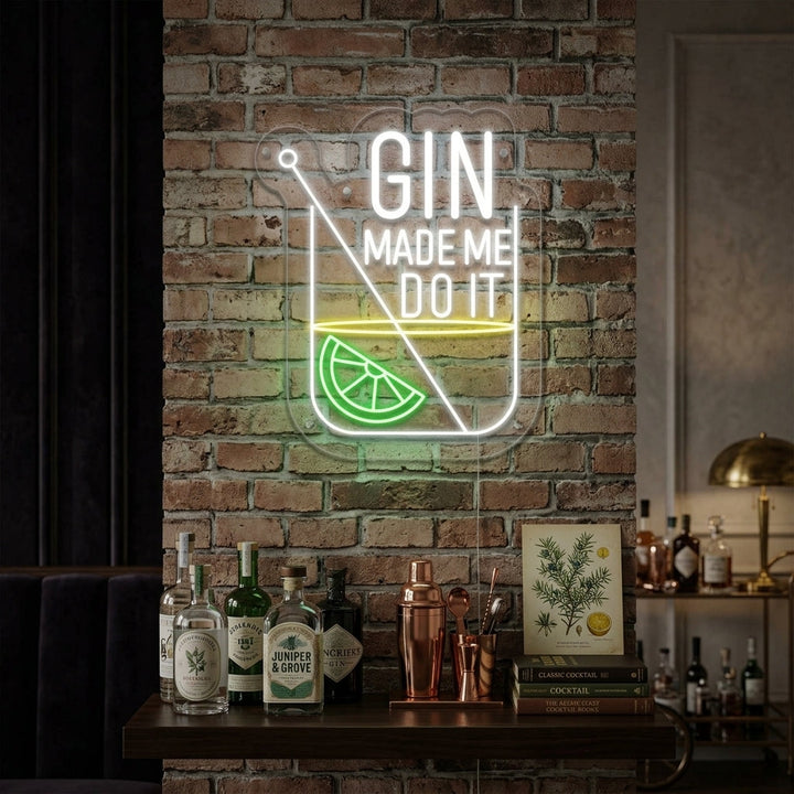 "Gin Made Me Do it Bar" Neon Sign