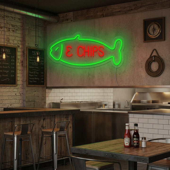 "Fish Chips" Neon Sign