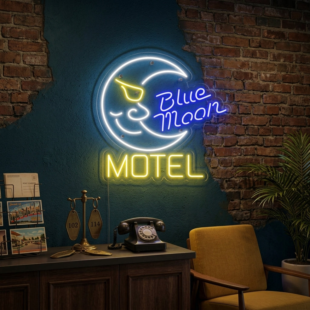 "Blue Moon Motel Hotel" Neon Sign